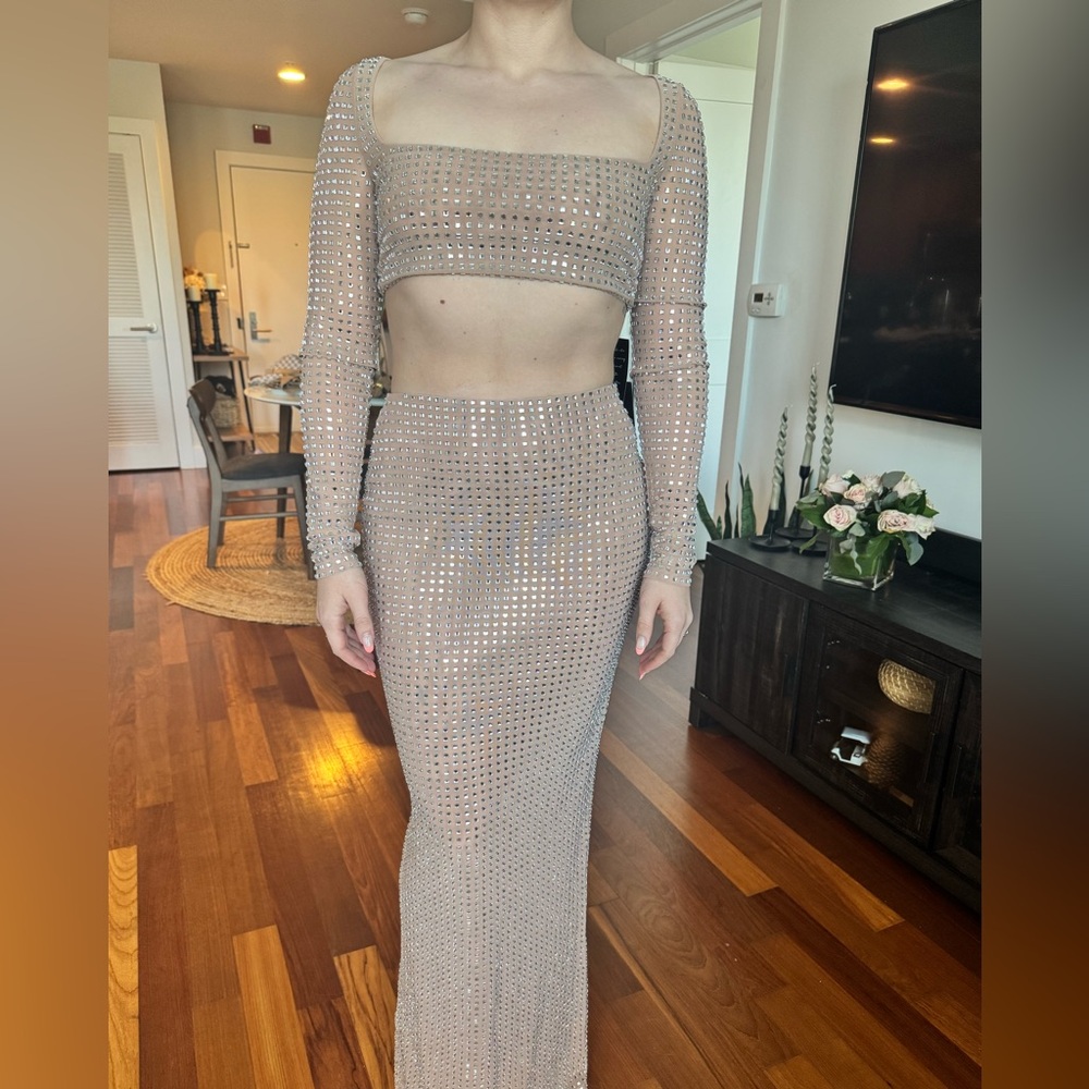 Elegant Two-Piece Rhinestone Set